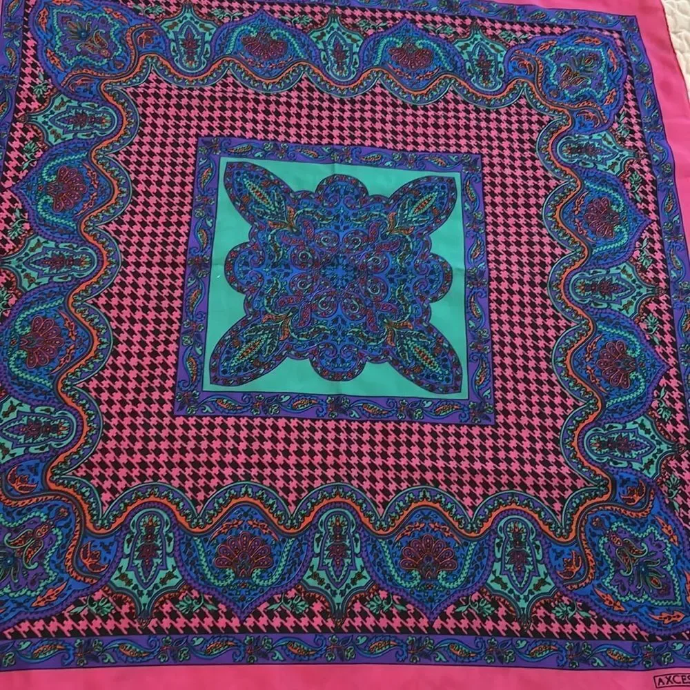 Axcess Pink and Blue Paisley Scarf